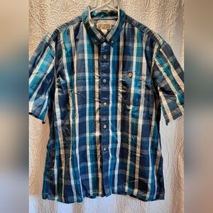Duluth Mens Shirt XL Blue Plaid Button Down Cotton Casual Streetwear Classic